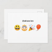 Happy Birthday | Personalisierte Emoji Postkarte (Vorne/Hinten)