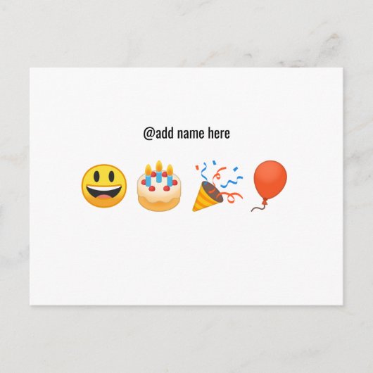 Happy Birthday | Personalisierte Emoji Postkarte (Vorderseite)