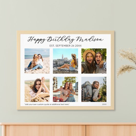 Happy Birthday Personalisierte FotoCollage Poster