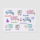 Happy Birthday Personalisierter Name des benutzerd Seidenpapier (Vorderseite)