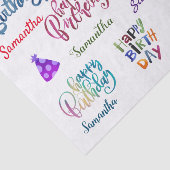 Happy Birthday Personalisierter Name des benutzerd Seidenpapier (Ausschnitt)
