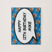 HAPPY BIRTHDAY Personalisiertes Comic Pop Kunst Puzzle (Vertikal)