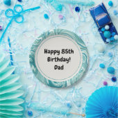 Happy Birthday Personalize Blue Liquid Marble Pape Pappteller (Party)