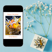 Happy Birthday Personalize Clown Fish Card Karte