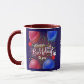 Happy Birthday personalize Dark Gift Tasse (Links)