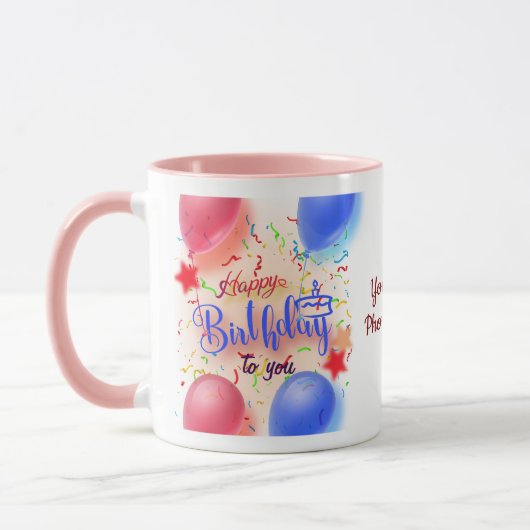 Happy Birthday personalize Geschenk Tasse (Links)
