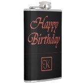Happy Birthday Personalize Monogram Gift for Men Flachmann (Rechts)