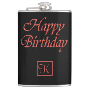 Happy Birthday Personalize Monogram Gift for Men Flachmann