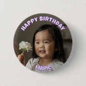 Happy Birthday Personalized Face Pins Birthday Button (Vorderseite)
