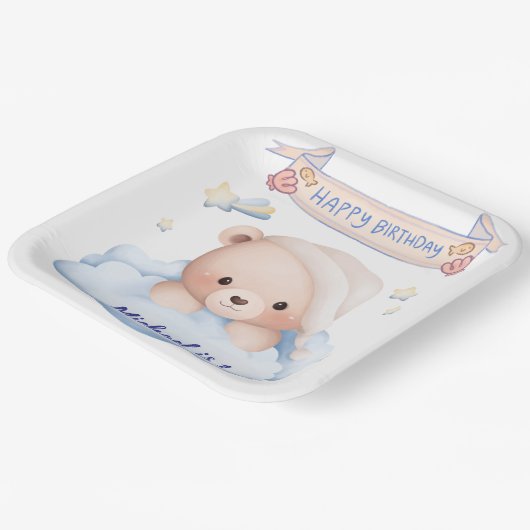 Happy Birthday Personalized Paper Plate Pappteller (Gewinkelt)
