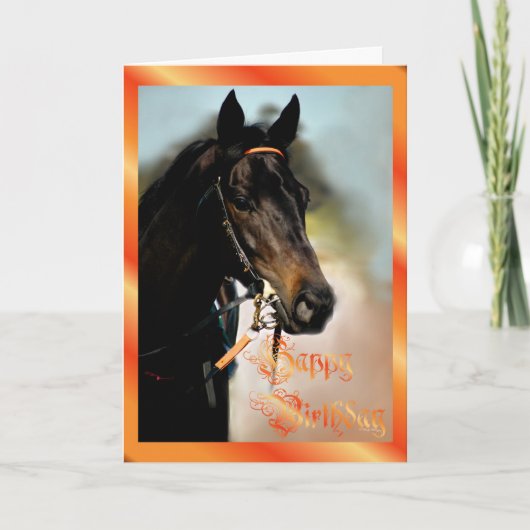Happy Birthday Pferd Geburtstagskarte Liebhaber Karte (Vorderseite)