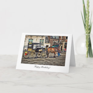 Happy Birthday - Pferd und Buggy Amsterdam Taxi Karte