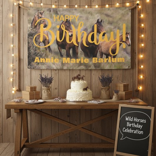 Happy Birthday Pferde Thema Custom Banner