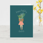 Happy Birthday Pflanze Lady Card Karte (Gelbe Blume)