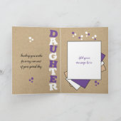 Happy Birthday phantastisch Daughter lila rustikal Karte (Innenseite)