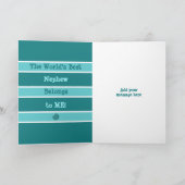 Happy Birthday Phantastisch Nephew türkis grün Karte (Innenseite)