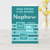 Happy Birthday Phantastisch Nephew türkis grün Karte (Gelbe Blume)