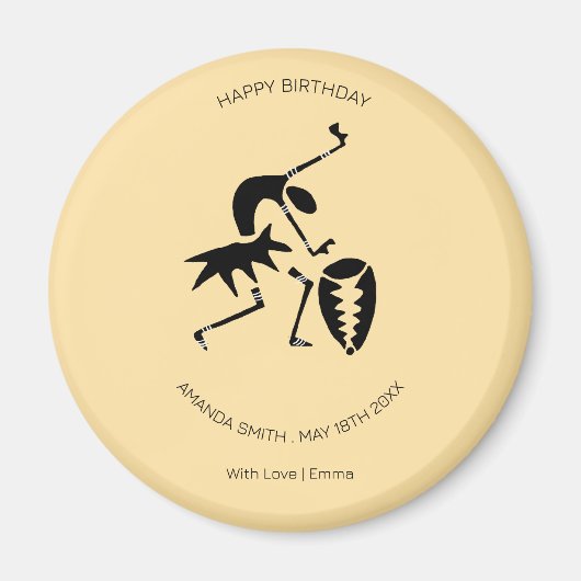 Happy Birthday Phantastisch Silhouette Tänzer Magnet (Vorne)