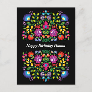 Happy Birthday Phantastische polnische Folk Wycina Postkarte