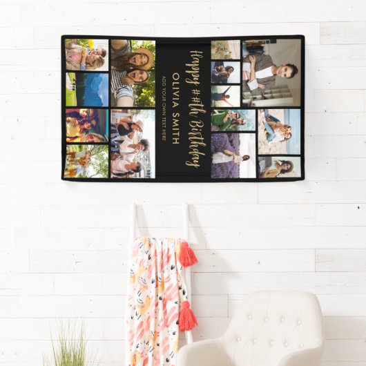 Happy Birthday Photo Collage Party Banner (Insitu)