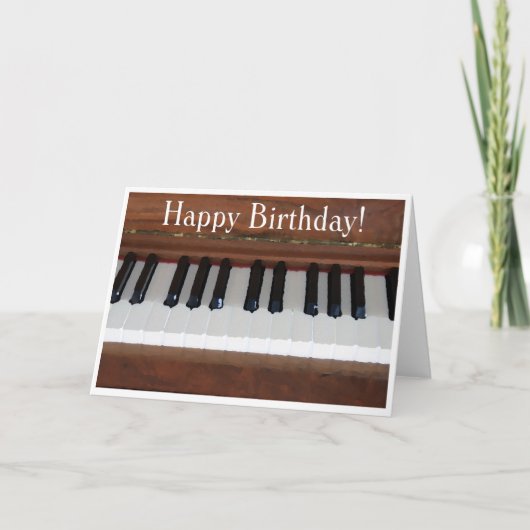 Happy Birthday Piano Karte (Vorderseite)