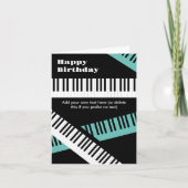 Happy Birthday Piano Keyboard Keys Modern Music Karte (Vorderseite)