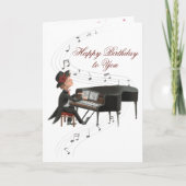 Happy Birthday Piano Man Singt zu seiner Ehefrau Karte (Vorderseite)