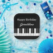 Happy Birthday Piano Player Personalised Pappteller (Party)