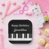 Happy Birthday Piano Player Personalised Pappteller (Party)