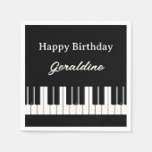 Happy Birthday Piano Player Personalised Serviette (Vorderseite)