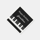 Happy Birthday Piano Player Personalised Serviette (Ecke)