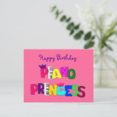 Happy Birthday Piano Princess Postkarte (Stehend Vorderseite)