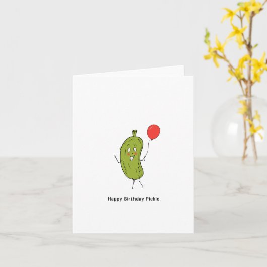 Happy Birthday Pickle Card Karte (Gelbe Blume)