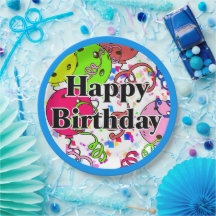 Happy Birthday Pickleball Balloons Confetti White