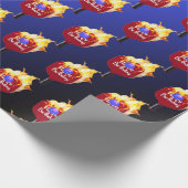Happy Birthday Pickleball Paddle on Fire Geschenkpapier (Ecke)