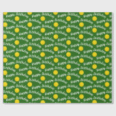 Happy Birthday Pickleballs auf Green Geschenkpapier (Flach)