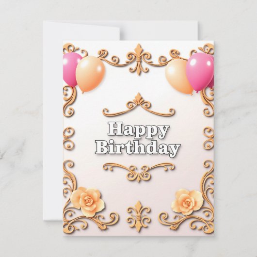 Happy Birthday Picture Frame Card Design (Vorderseite)