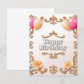Happy Birthday Picture Frame Card Design (Vorne/Hinten)