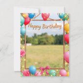 Happy Birthday Picture Frame Card Design (Vorderseite)