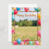 Happy Birthday Picture Frame Card Design (Vorne/Hinten)