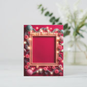 Happy Birthday Picture Frame Card Design (Stehend Vorderseite)