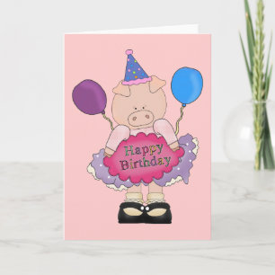 Happy Birthday Pig Karte
