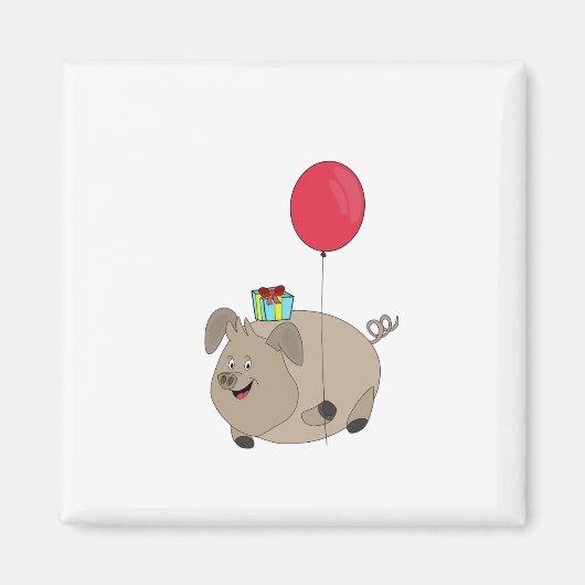 Happy Birthday Pig Magnet (Vorne)