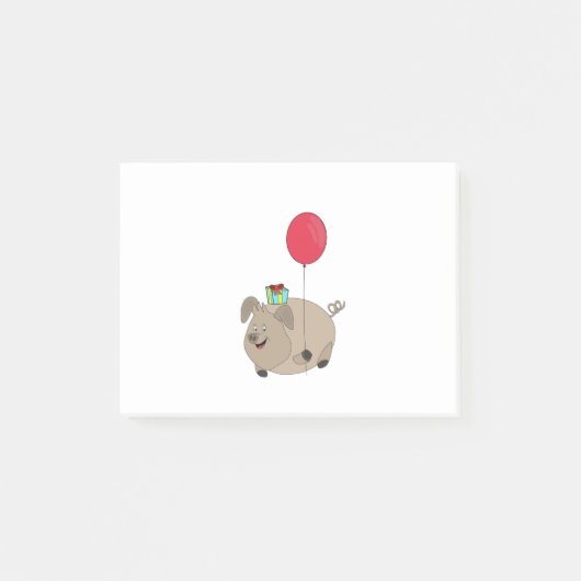 Happy Birthday Pig Post-it Klebezettel (Vorderseite)
