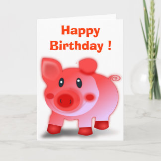 "HAPPY BIRTHDAY" PIGGY PIGLET KARTE