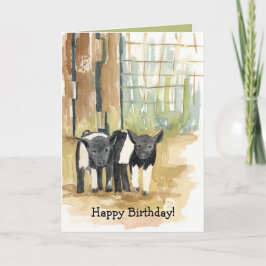 Happy Birthday Pigs Barnyard Farm Animals Karte