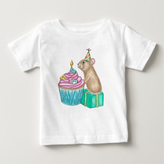 Happy Birthday Pika Cupcake Baby T-shirt (Vorderseite)