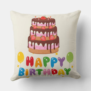"Happy Birthday Pillows Custom Birthday Pillow Kissen