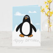 Happy Birthday Pinguin Card Karte (Gelbe Blume)