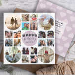 Happy Birthday Pink 20 Foto Collage Card Karte<br><div class="desc">Passen Sie diese moderne und zeitgemäße Vorlage an. Dies ist ein 20-Bild-Design für Sie,  um Ihre Lieblings-Fotos von Ihnen Freund/Mutter/Vater/Nana/Großdad etc,  würde Anzug jeden Geburtstag. Auch ändern Sie einfach den Text für Ihre persönliche Nachricht.</div>